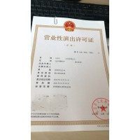 北京内资机构从事营业性演出活动审批许可证