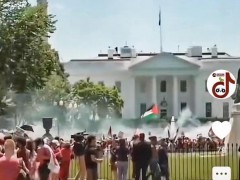 数千挺巴抗议者投掷烟雾弹包围白宫 呼吁拜登改变立场【快讯】